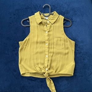 Lime Cropped Sleeveless shirt blouse